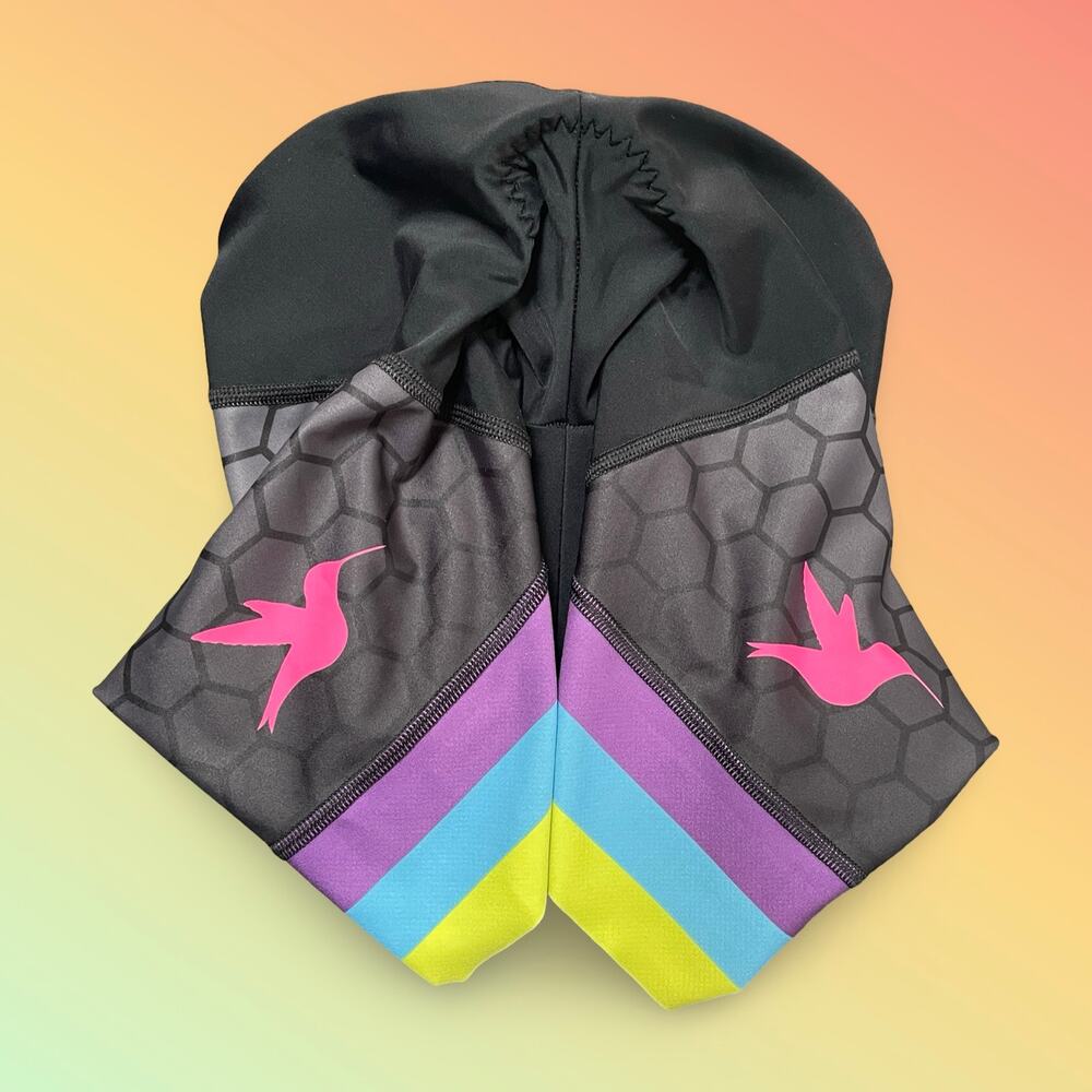 Smashfest Queen SFQ Womens Size Small Tri Cycling Shorts Pink Gray Hex Honeycomb